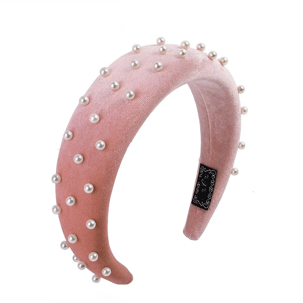New fashion Sponge Thick Velvet Headbands for Women Hair Accessories Band Autumn Wide Simulation Pearls Headwear Hairbands