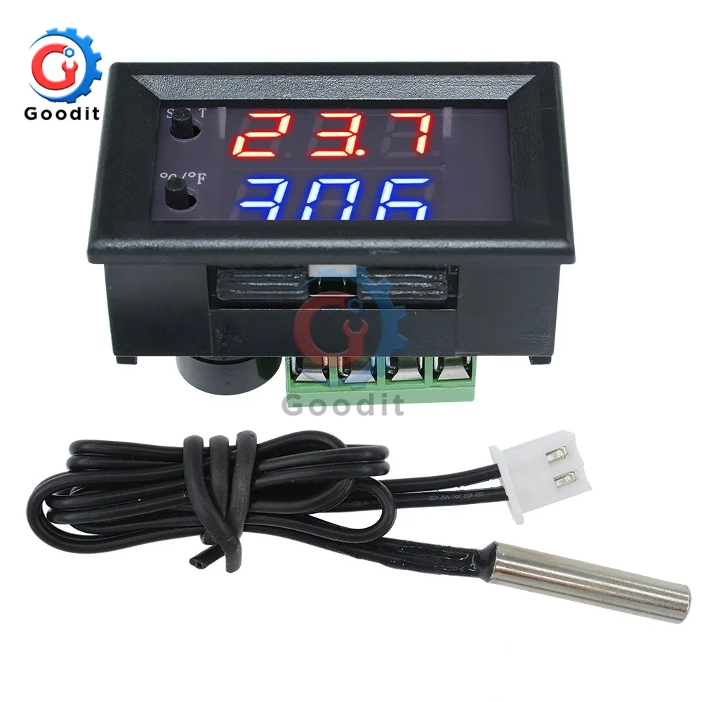 W1209WK W1209 DC 12V AC 110V 220V Digital Thermostat Temperature Controller Regulator Thermoregulator Incubator Sensor Meter NTC