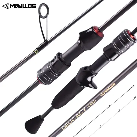 Mavllos DELICACY L.W 0.6-8g UL 낚싯대 캐스팅 스피닝로드 초경량 탄소 섬유 중공 + 솔리드 2 팁 미끼 캐스팅로드