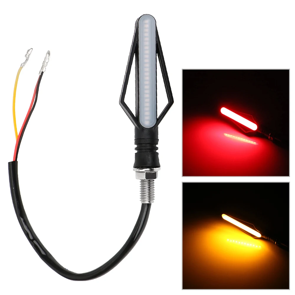 Luces LED intermitentes para motocicleta, luces de señal de giro, luz antiniebla, luces traseras de freno, 12V, 24 LED, 1 unidad