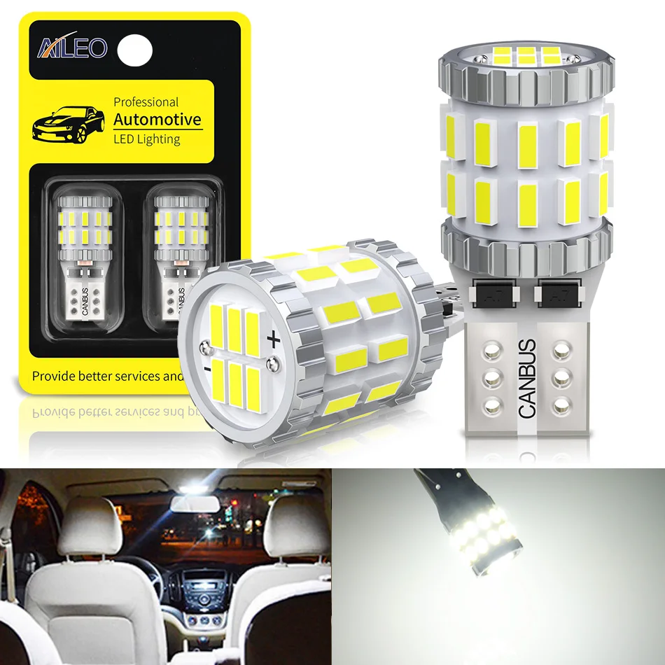 AILEO 2x T10 LED Canbus Bulb W5W 168 194 Reading Lights 30SMD For BMW Audi A6 C5 C6 C7 A3 8P 8V B5 B6 B7 B8 A7 A8 Q3 Q5 Q7 TT R8