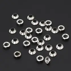 30Pcs 925 Silver Smooth Beads Large Hole Beads For Jewelry Making N2UE