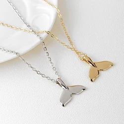 Sweet Mermaid Dolphin Tail Pendant Necklace Creative Charming Women's Gold Silver Color Clavicle Chain Cute Girl Party Jewelry