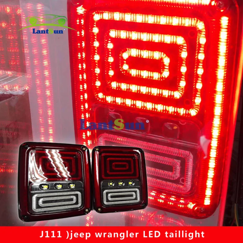 

J111 1 Pair LED Tail Lights Rear Lamps Brake Taillight Turn Signals For Jeep Wrangler JK 2007-2017 LANTSUN