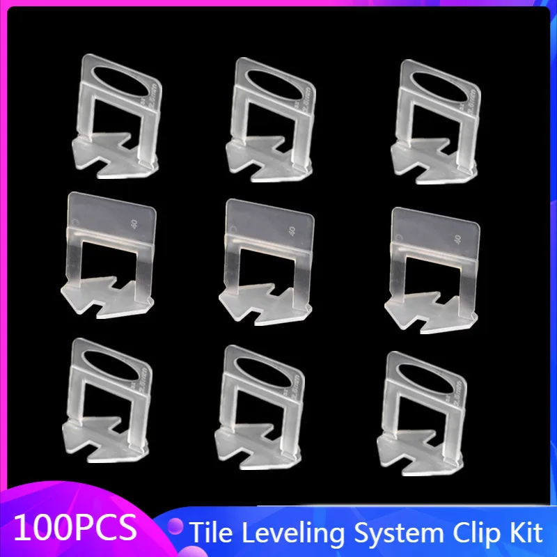 100Pcs Tile Leveling System Clip Kit Leveling Spacers Flooring Tiling Tool For Household Wall Tile Leveler Tool 1/1.5/2/2.5/3MM