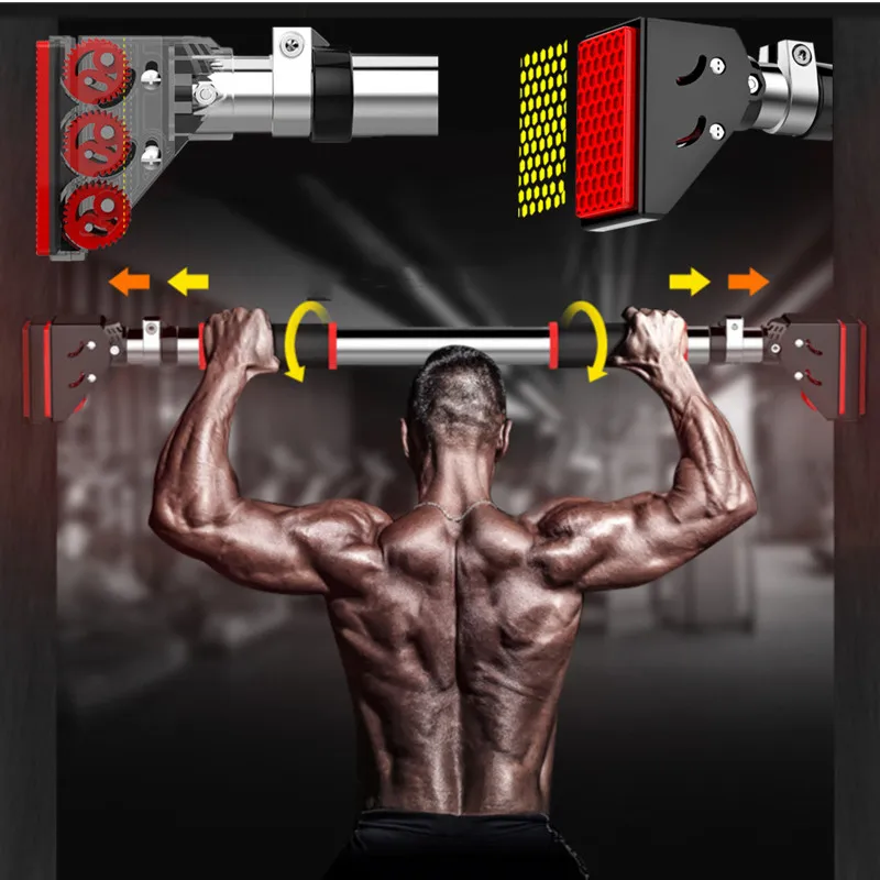 200kg Adjustable Door Horizontal Bars Exercise Home Workout Gym Chin Up Pull Up Training Bar Sport Fitness Equipments