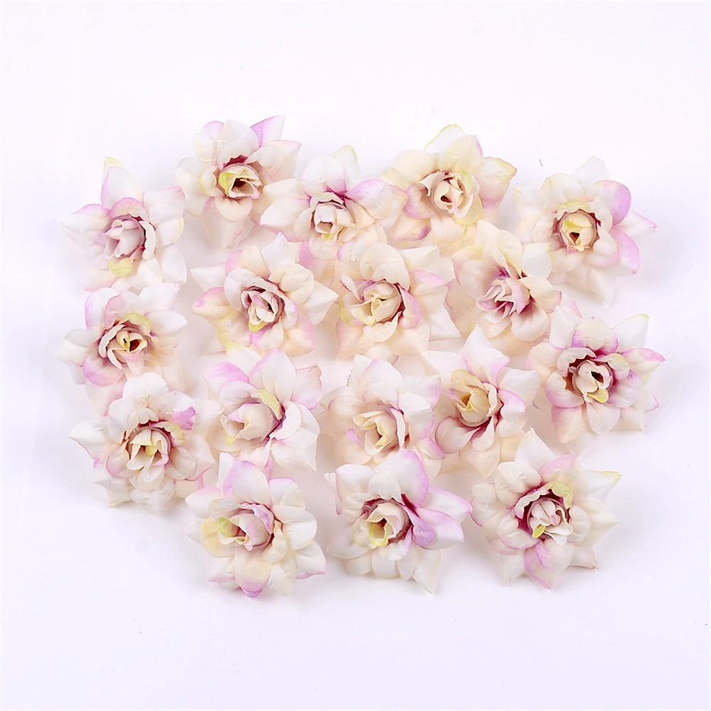 10Pcs Artificial Rose Flower Valentines Day Silk Rose Head For Wedding Decorations DIY Garland Scrapbooking Craft Flowers Decor
