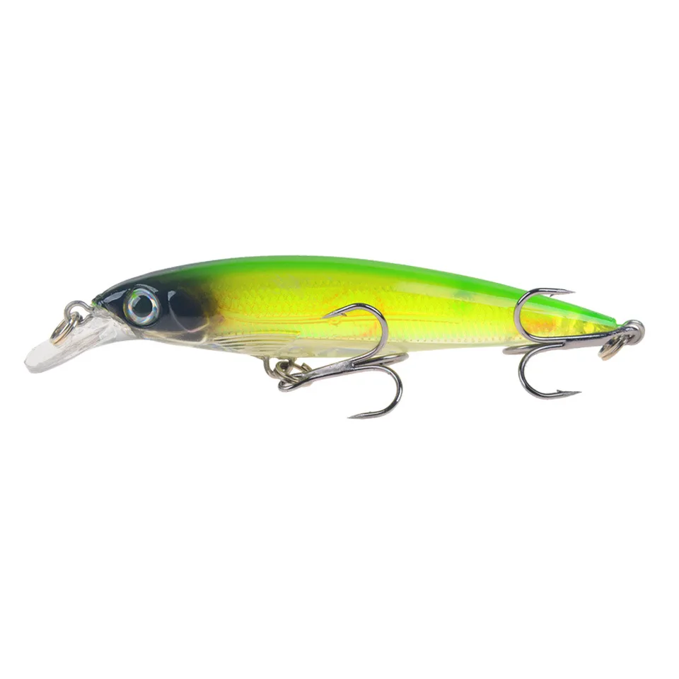 Señuelo flotante pececillo 7 cm con ojos 3D y anzuelos triples - imagen 2