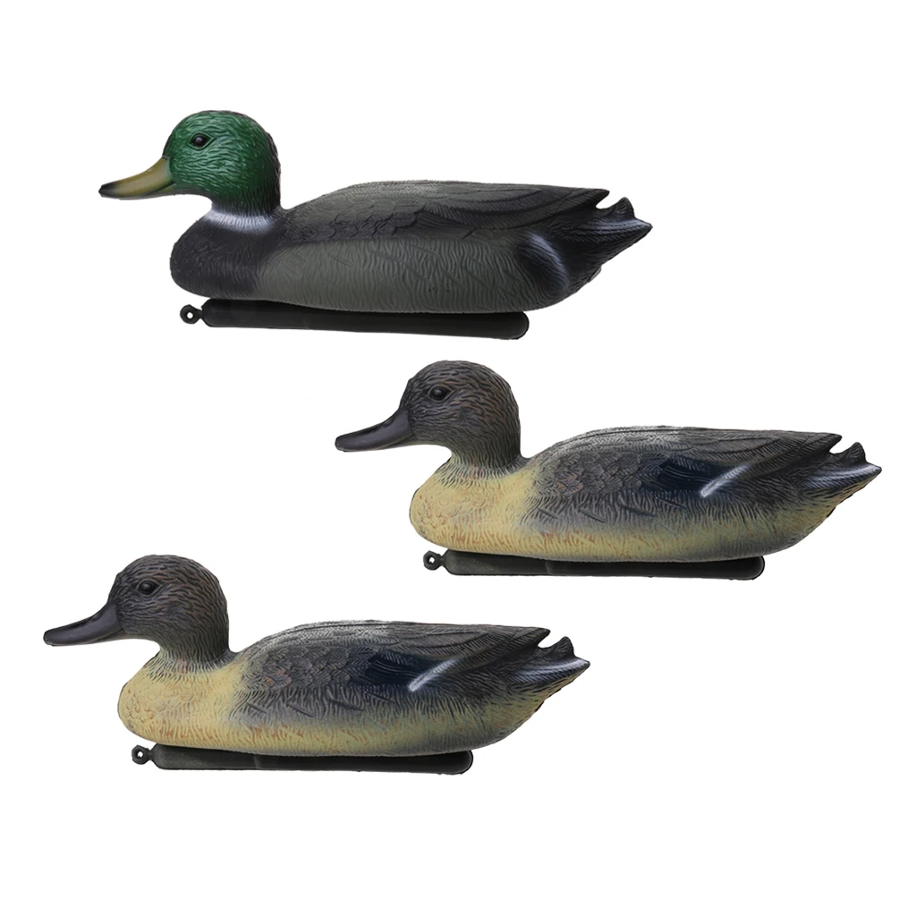 3 x Floating Duck Decoy Drake Hunting Bait Ornaments Garden Decors