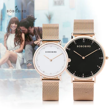 Reloj Mujer BOBO 버드 커플 시계 남자 여자 발렌타인 데이 생일 기념일 사용자 정의 손목 시계 특별 선물 Dropshipping OEM 