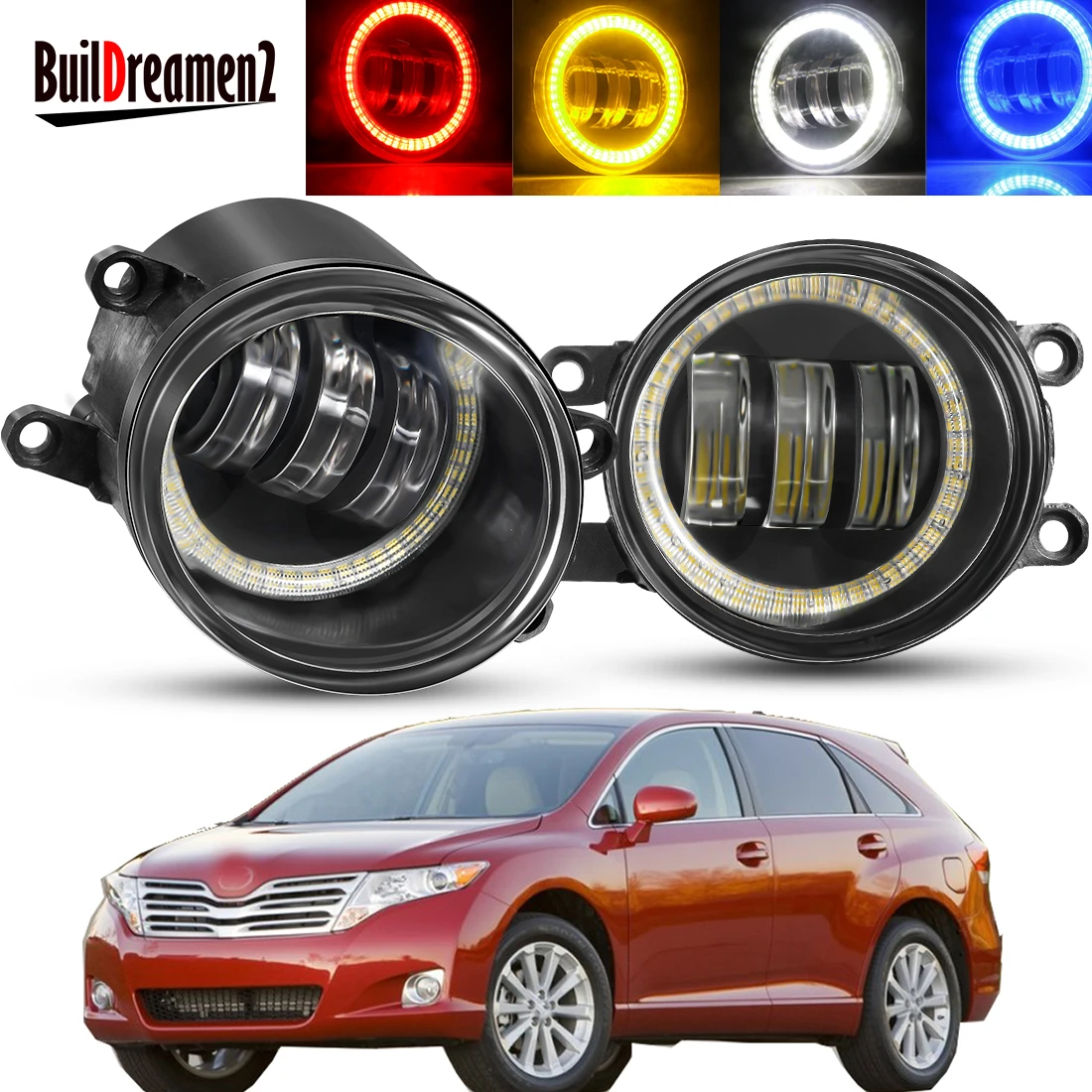 

Автомобильные противотуманные фары Angel Eye в сборе, 2 шт., для Toyota Venza 2009, 2010, 2011, 2012, светодиодные линзы, противотуманные, дневные ходовые огни DRL 30 Вт, 6000лм, 12 В