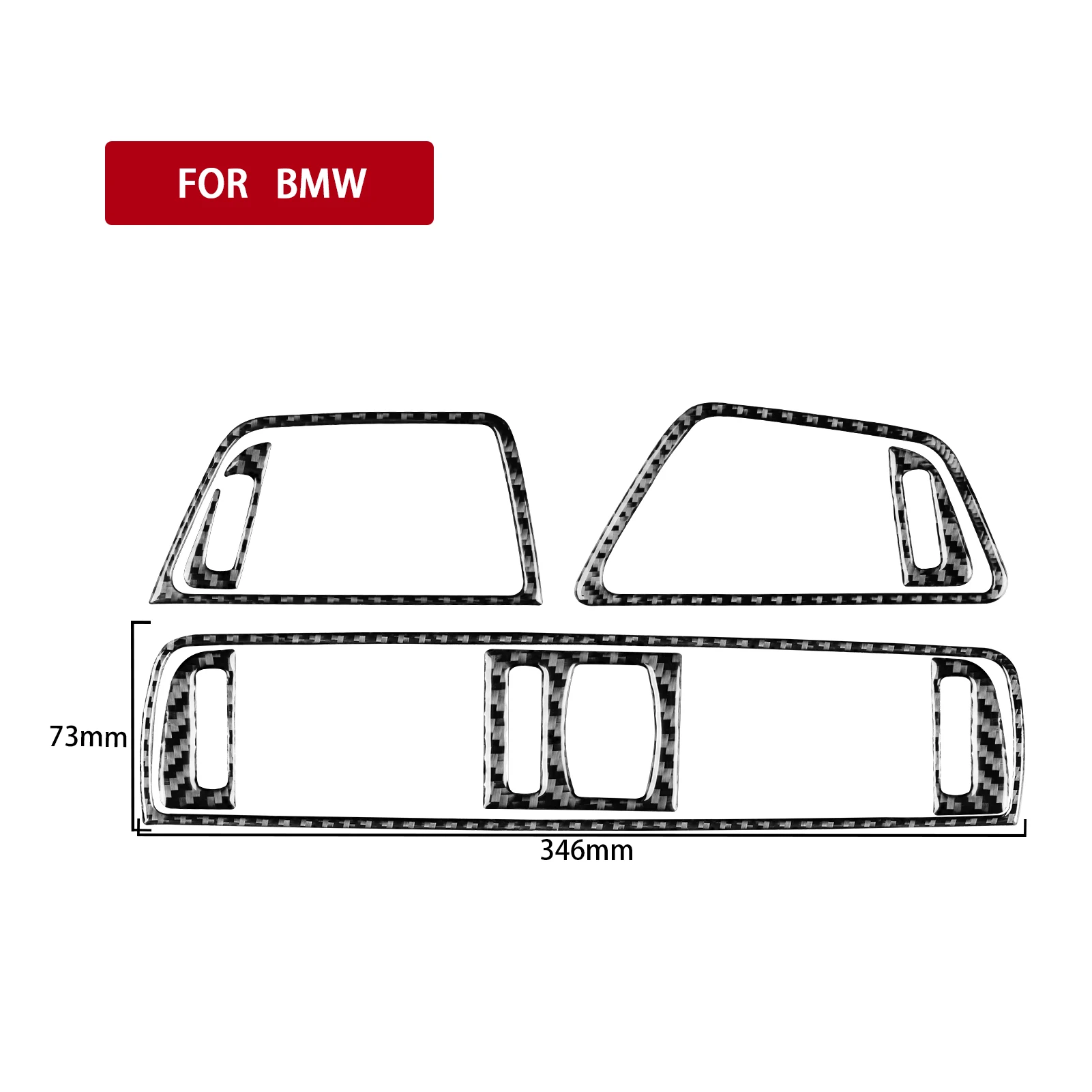 For BMW 6 Series M6 F12 F13 F06 2011-2018 M Sport Carbon Fiber Stickers Instrument Panel Central Air Outlet Set Car Interior