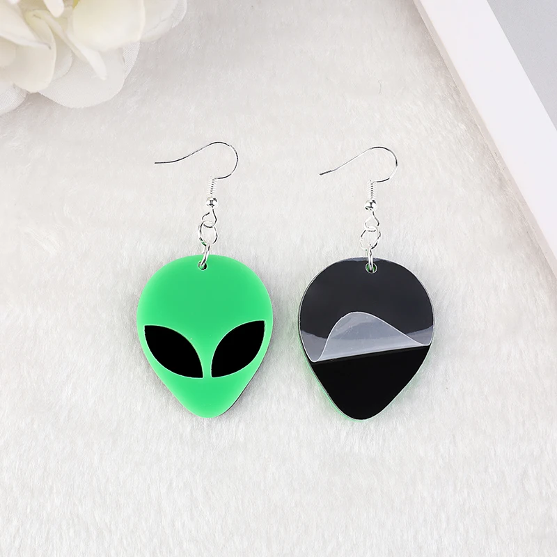 1pair Earrings For Women Cute Acrylic Hip Hop Girls Gift Cute Alien Drop Earrings Night Club Party Jewelry