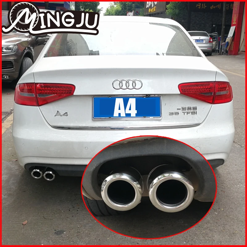 

For Audi A4 B8 A1 A3 8V A5 A6 C6 Q3 Q5 Exhaust pipe tail throat accessory muffler 2009 2010 2011 2012 2013 2014 2015 accessori