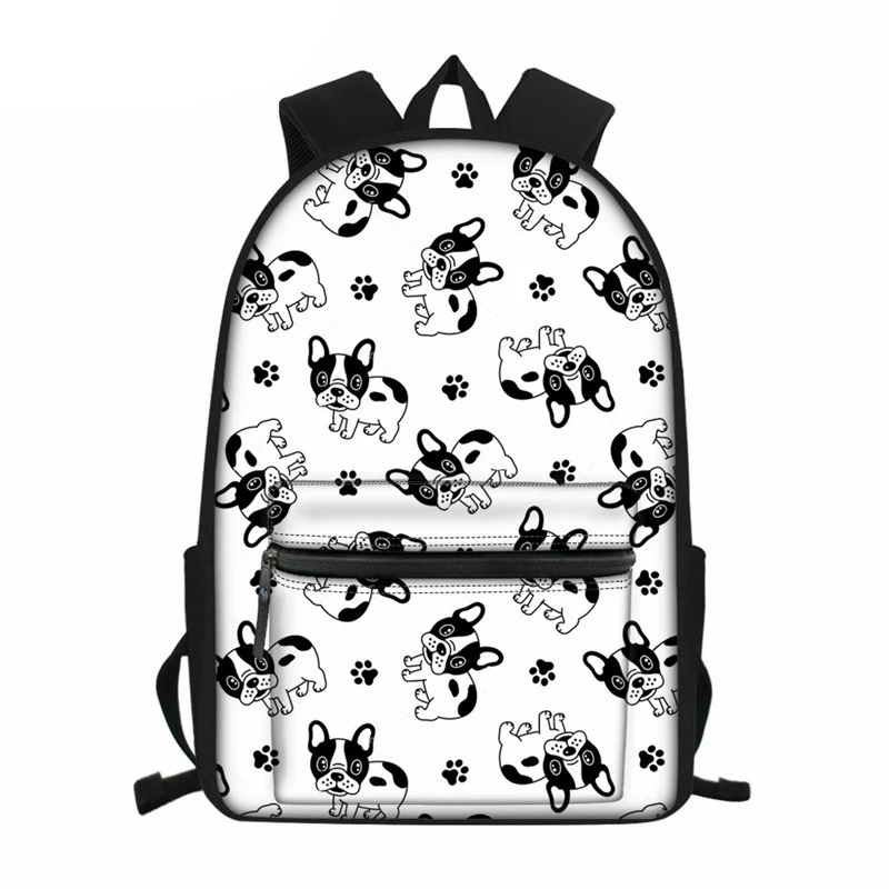 

Book Bags for School Boys Teen Girls Backpack French Bulldog Mochila Women Bagpack Cute Children Kids School Bags