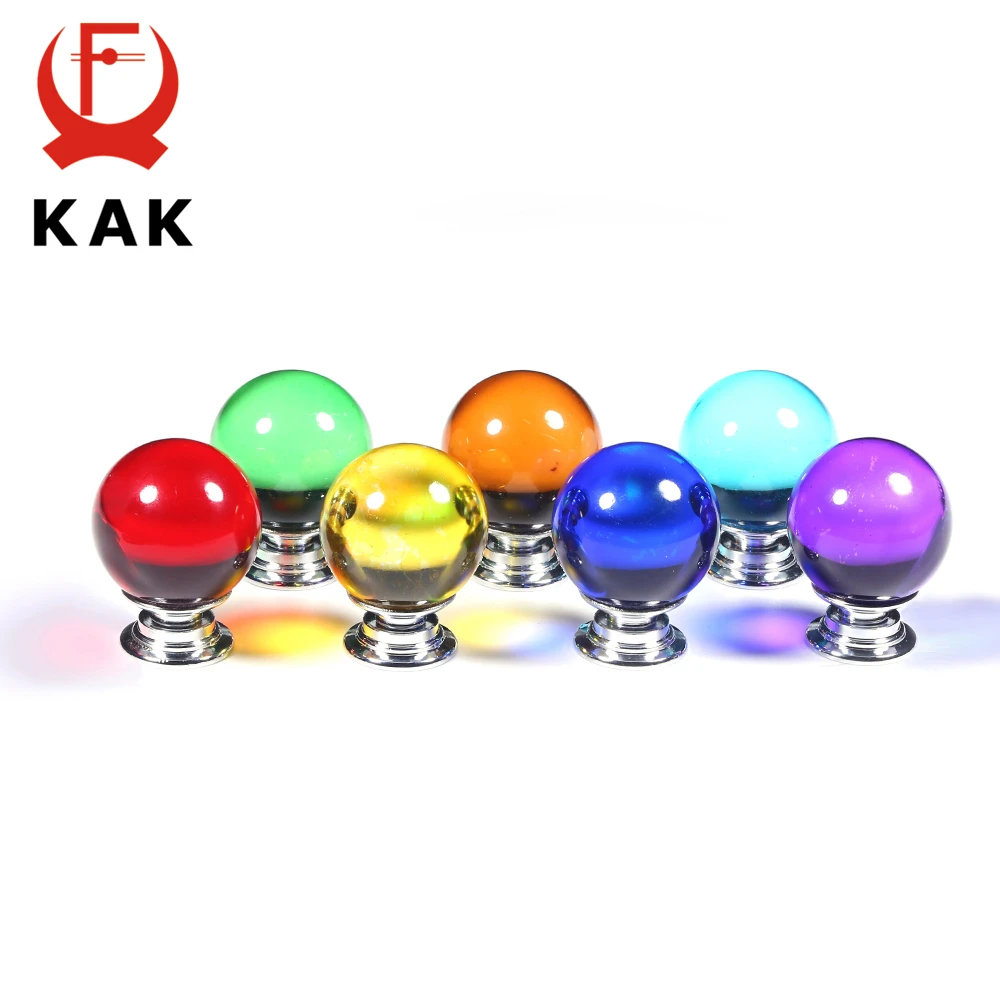 KAK 30mm Crystal Glass Cabinet Knobs and Handle Kitchen Cupboard Door Pulls Drawer Knobs Wardrobe Door Handle Hardware