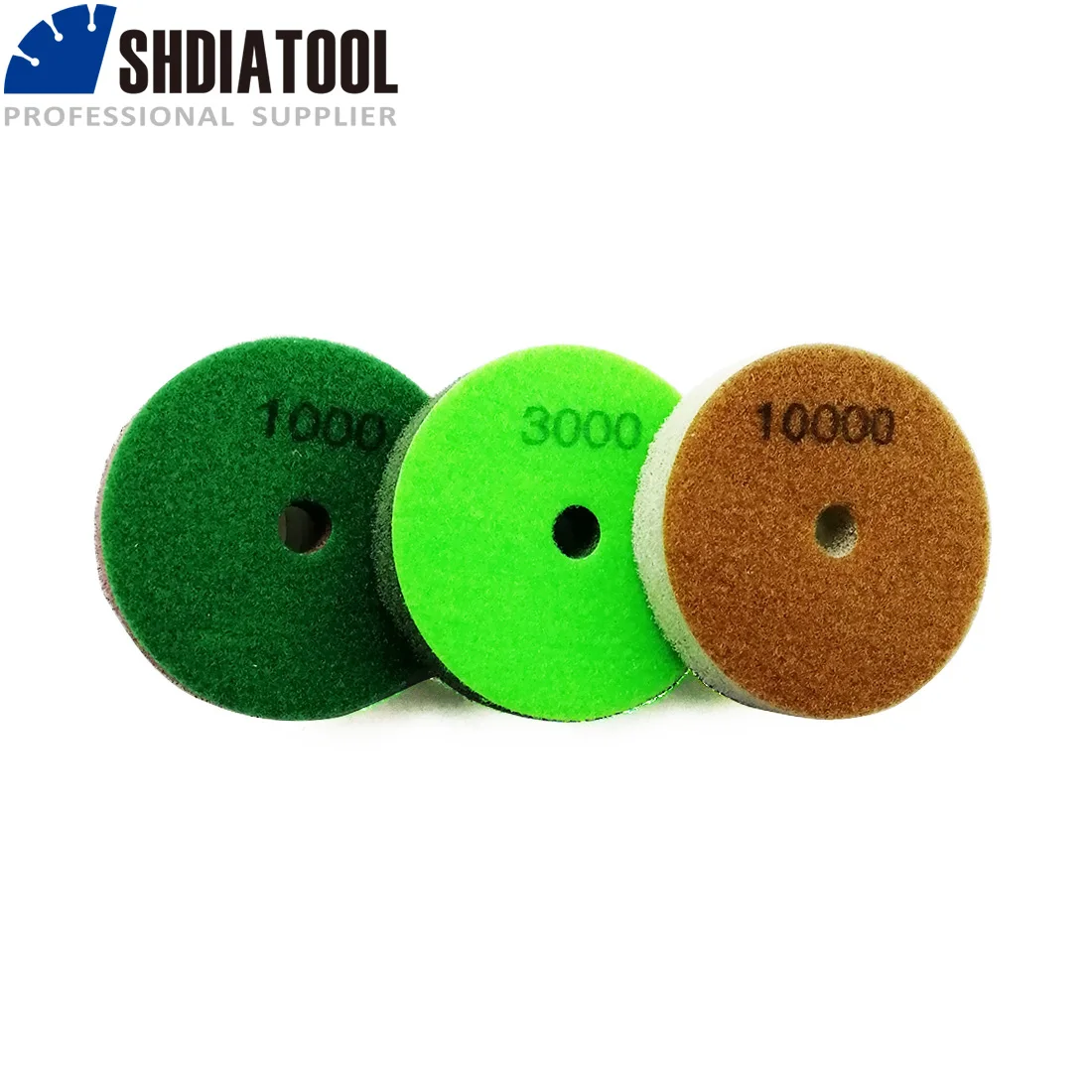 SHDIATOOL-almohadillas de pulido de diamante para piedra suave, disco de lijado de piedra Artificial, mármol, 100mm/4 pulgadas de diámetro, 3 uds./pk
