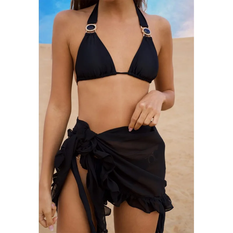 

Thin Mesh Mini Ruffle Skirts Women Cover Up Tassel Bikini Candy Color Bathing Skirt Women Swimsuit Beachwear Wrap Skirts