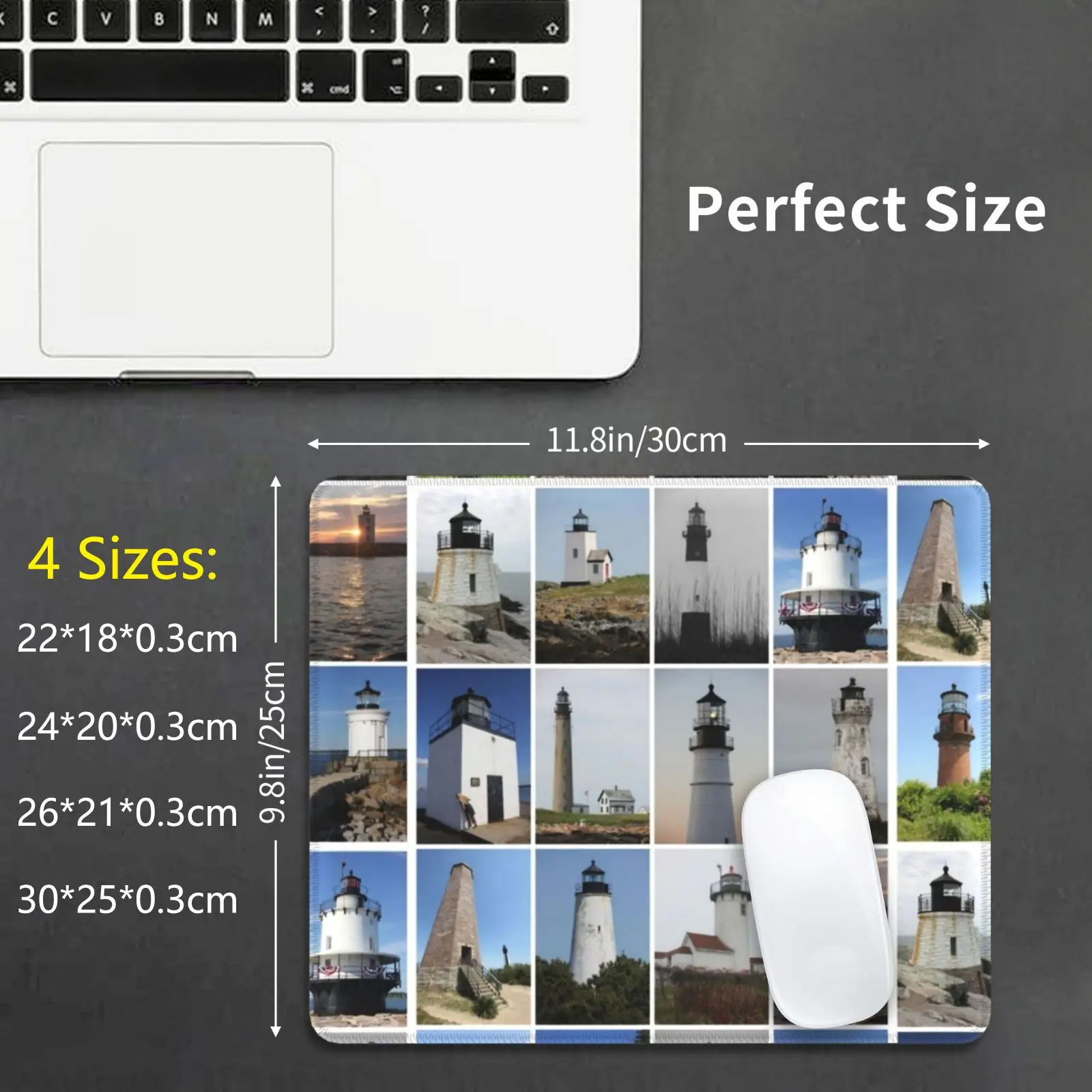 Atlantic Lighthouse Collection Mouse Pad DIY Print Cushion Lighthouses Light Beacon Light Tower Tower Towers