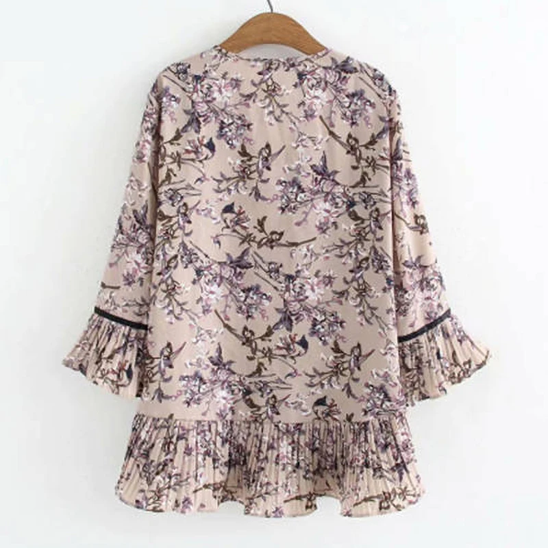 Chiffon Elegant Womens Blouses Summer Tops For Women Ruffle Tunic Floral Blouse Female Clothes Loose Casual 5XL V2183