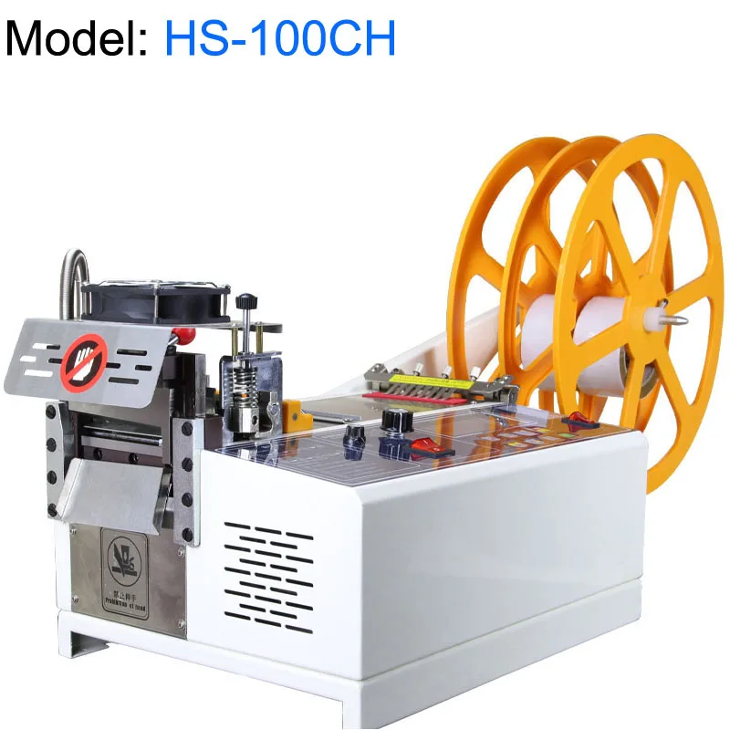 Big Screen Display Computer Cloth Belt Cutting Machine Hot and Cold for Magic Sticker Heat Shrink Nylon Rope PVC Tube