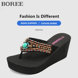 Boree 2024 Summer Flip Flops Slippers Womans Platform Shoes Female Beach Outdoor Slides Non-slip Sandals femme pantoufles