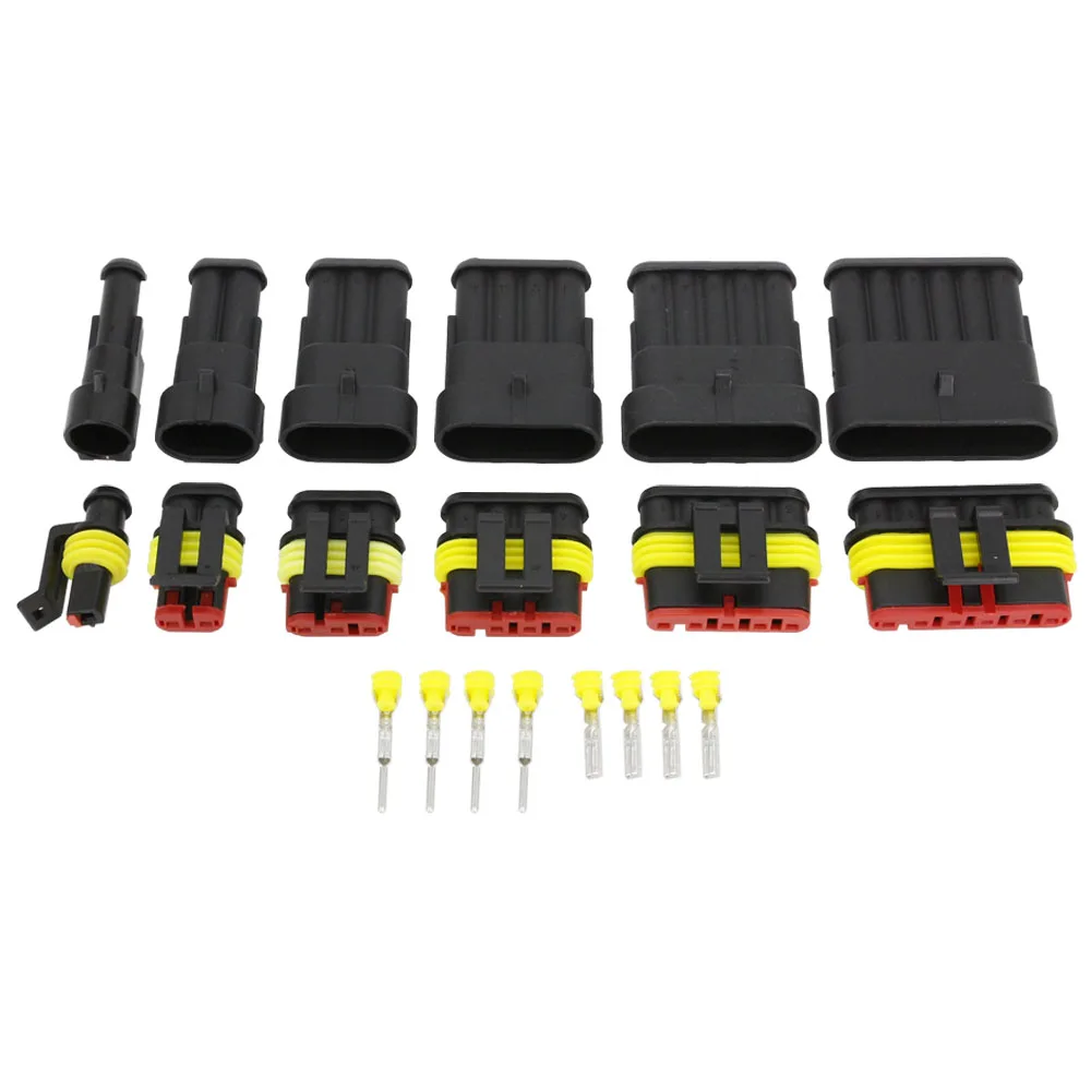 

6 Sets 1.5 Connectors Contain (1+2+3+4+5+6p) Male And Female Plug, Automotive Waterproof Connectors Xenon Lamp Connector