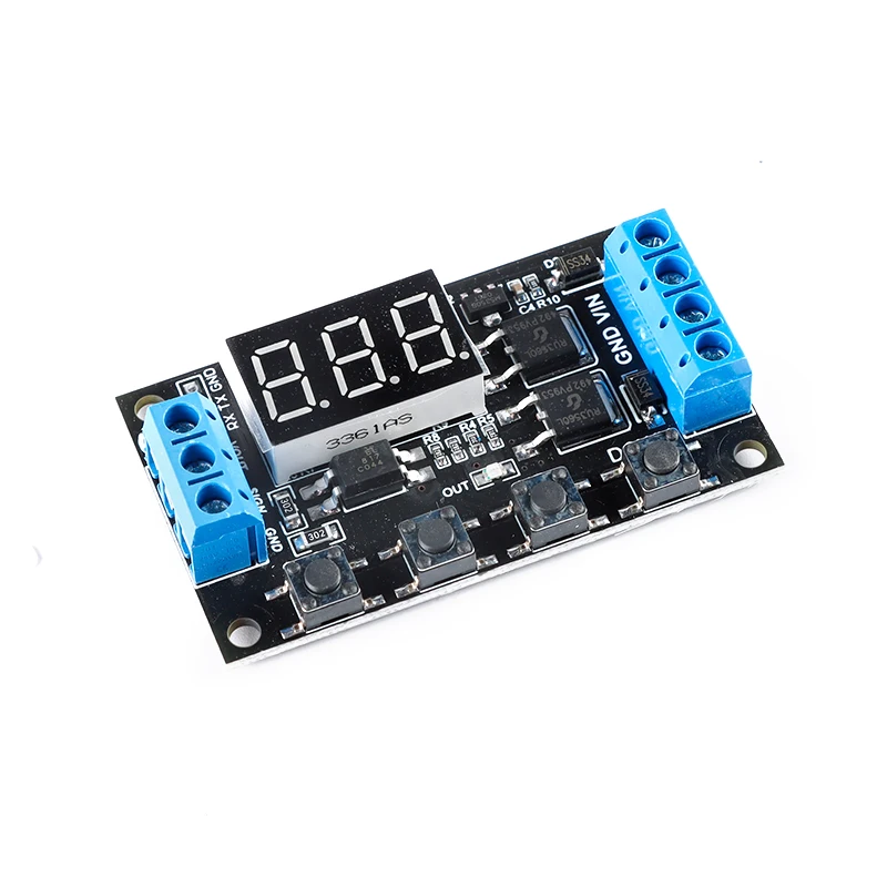 ZK-TD4 DC 5V-30V MOS Trigger Cycle Timer Delay Board Module Turn On/Off Relay Module with LED Digital Tube Display 0.1~999 min