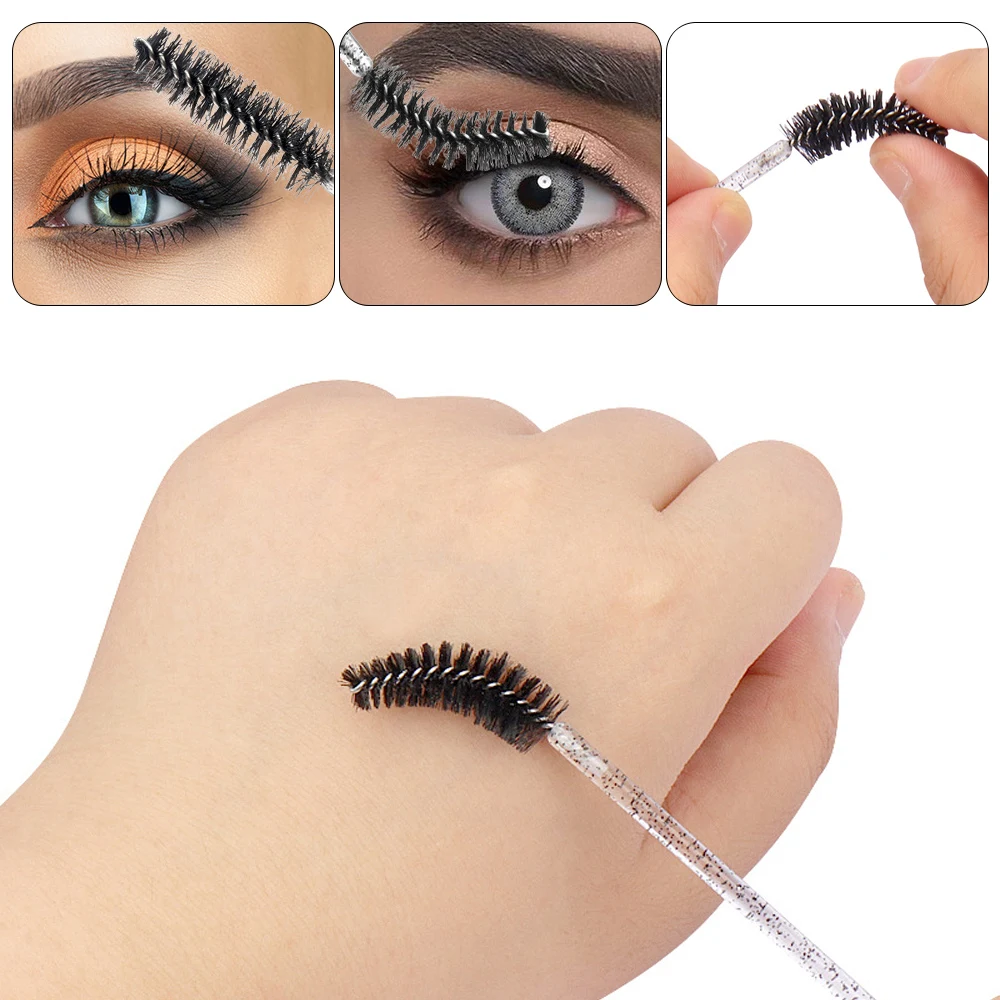 Brosses à cils jetables, baguettes de Mascara, poignée en diamant, cosmétiques, brosses pour les yeux, applicateurs, outils d'extension de cils, 100 pièces/boîte