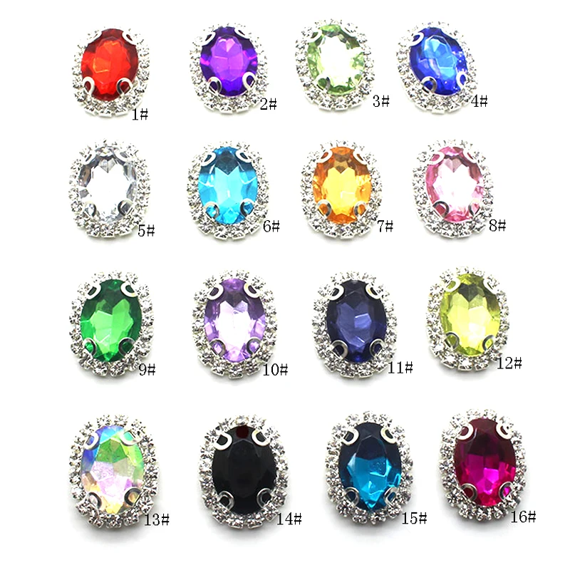 10pcs20*25mm oval rhinestone decorative buckle diamond buckle handmade material packaging ribbon jewelry buckle accessories