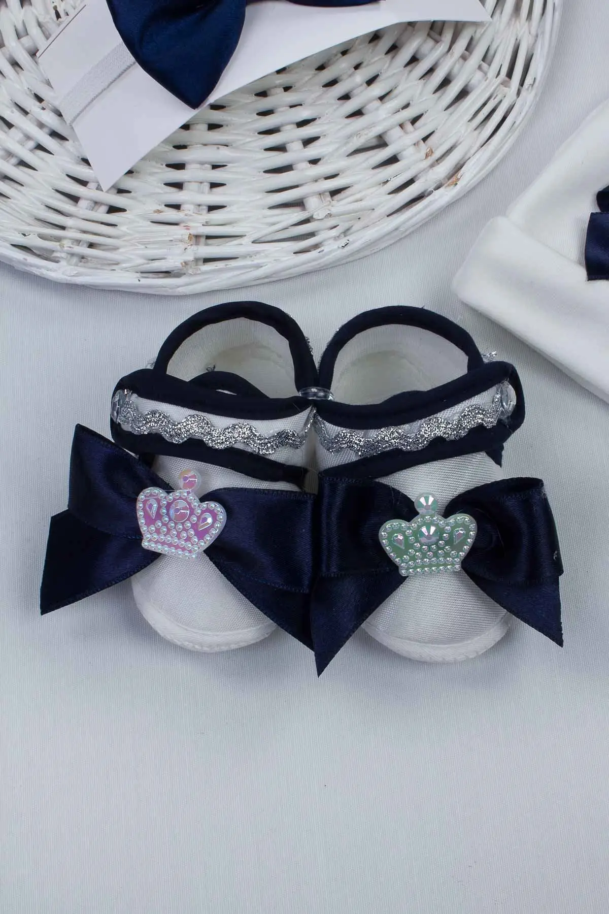 Navy Blue King Baby Boy Newborn Gift Suit Set Men Boys Babies Hat Bow Tie Shoes Gentleman Fashion Style 2021 mom Gift Package