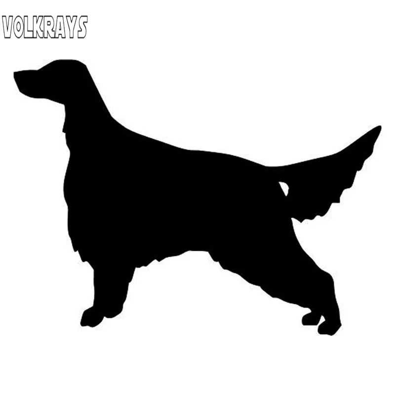 Volkrays Personality Car Sticker Irish Setter Dog Accessories Reflective Waterproof Sunscreen Vinyl Decal Black/Silver,8cm*11cm