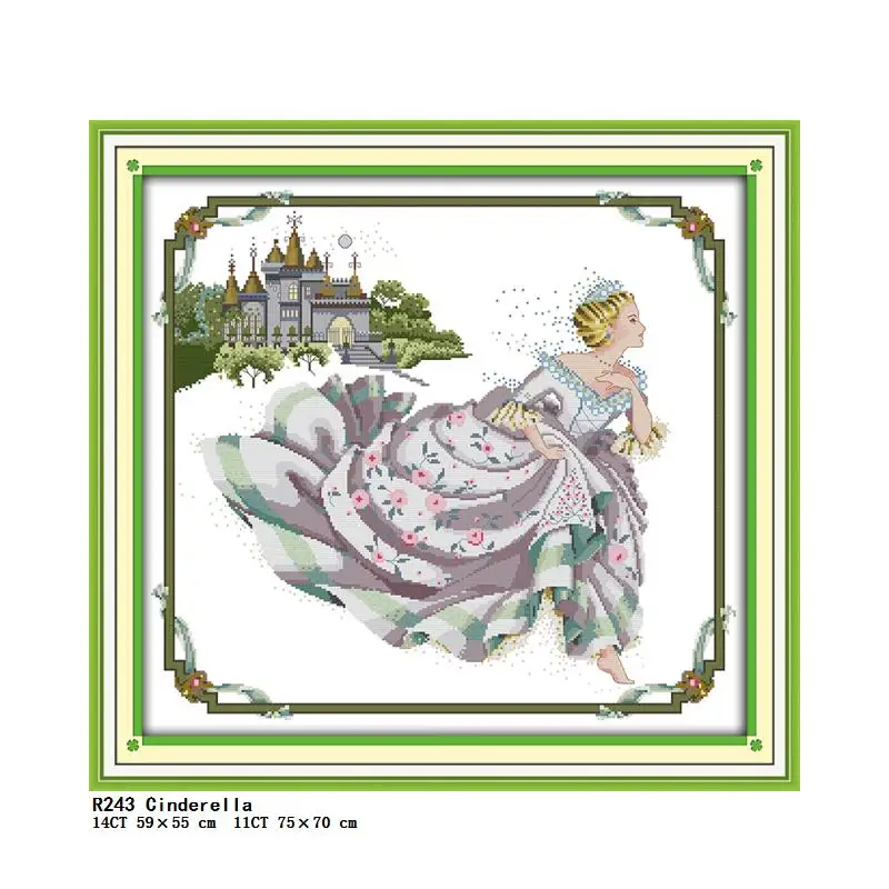 Fairy Series Printed Cross Stitch Kit 11CT Stamped 14CT Counted Canvas Fabric Needle and Thread Embroidery DIY Sewing Set Gifts