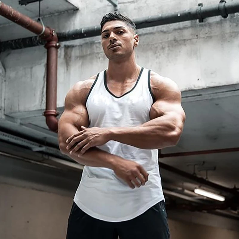 New Brand Mens Mesh Vest Bodybuilding Gym Clothing Muscle Workout Tank Top Musculation Fitness Sleeveless Singlets Shirt Men