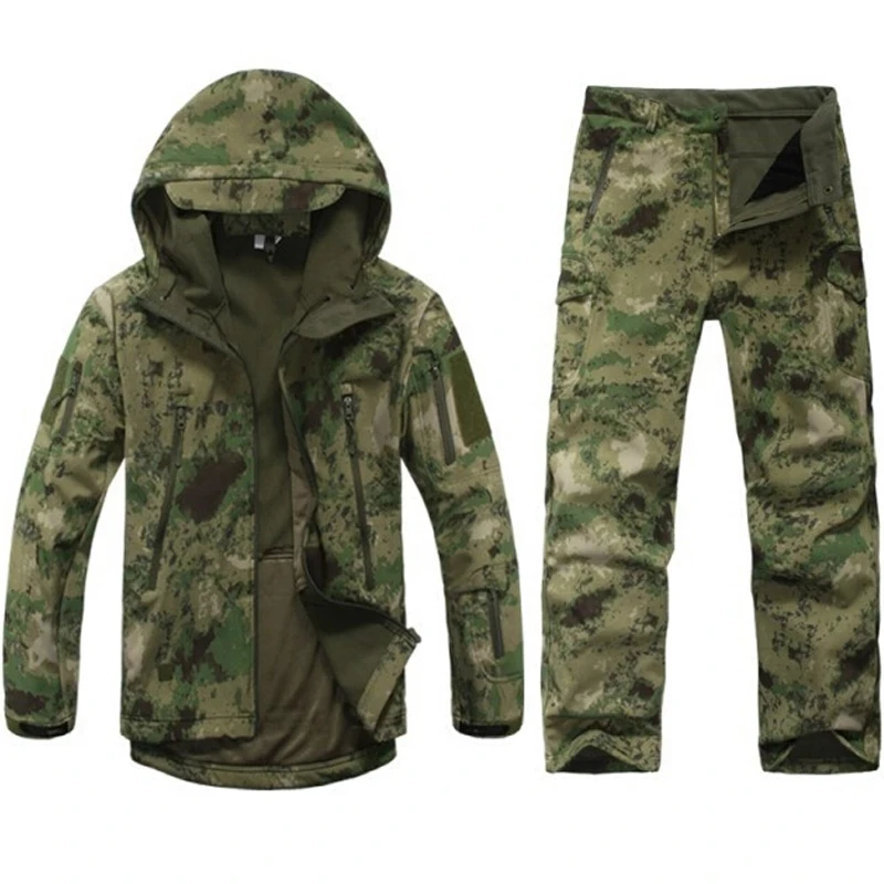 TAD Gear-Conjunto de chaqueta de camuflaje Softshell táctico para hombre, cortavientos de Camping, ropa de senderismo impermeable, conjunto de forro