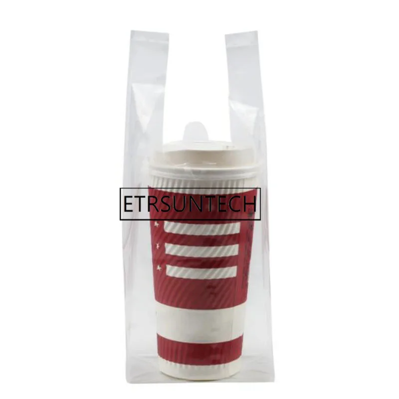 500pcs Single Double Cup Beverage Coffee Milky Tea Cup Packaging Bag Juice Beverage Packing Bag