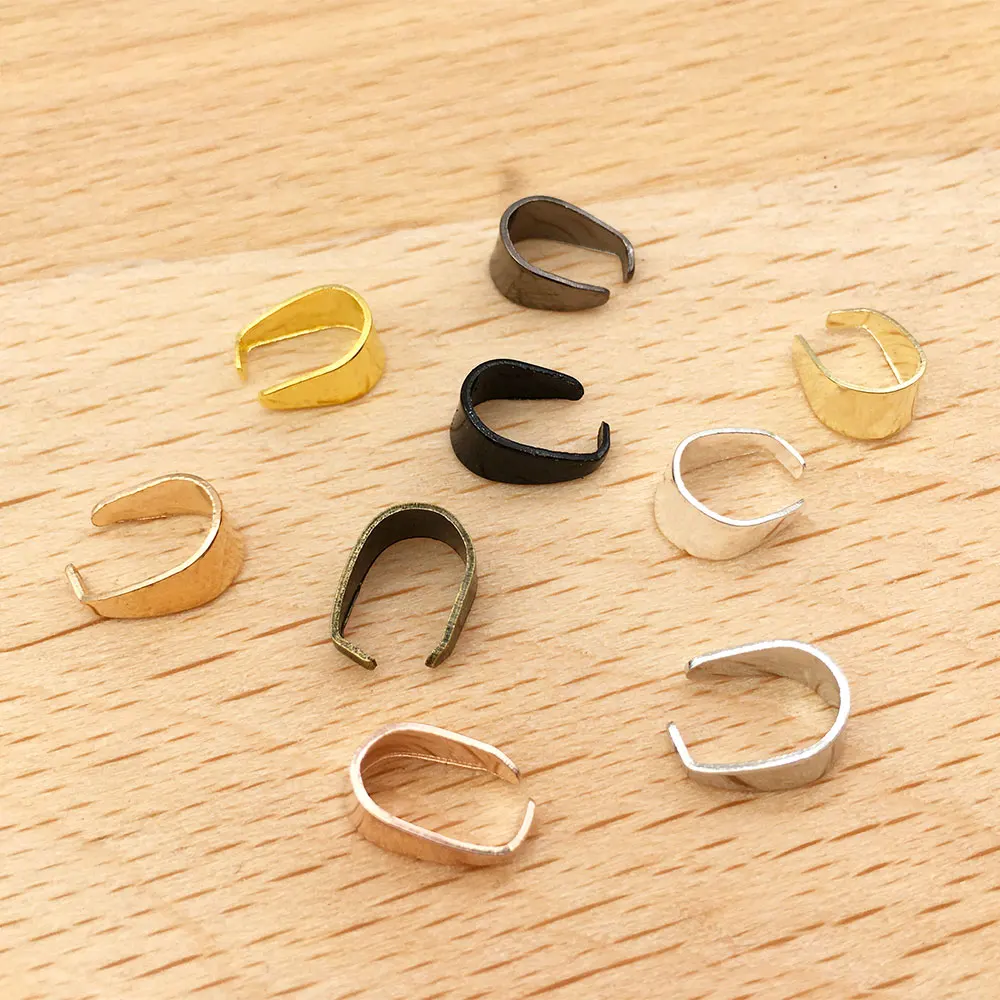 50pcs 6x9mm 9 Colors Pinch Bail Clasps Necklace Hooks Clips Connector Accessories for DIY Bracelets Earrings Jewelry Making