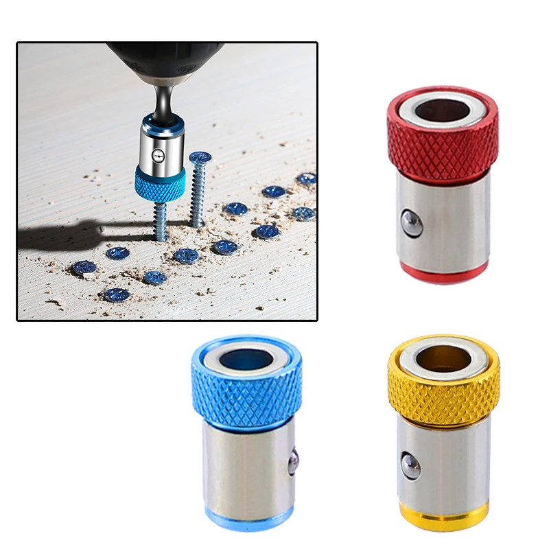 SMARLAN 3pcs 1/4” Metal Screwdriver Bit Magnetic Ring For 6.35mm Shank Anti-Corrosion Drill Bit Magnet Powerful Ring Tool Parts