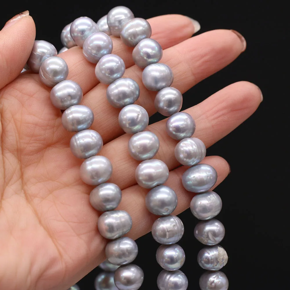 Gray Natural Fresh Water Punch Pearl Beads 10-11mm DIY for Jewelry Making Necklaces Accessories Bracelet Earrings Gift 36cm