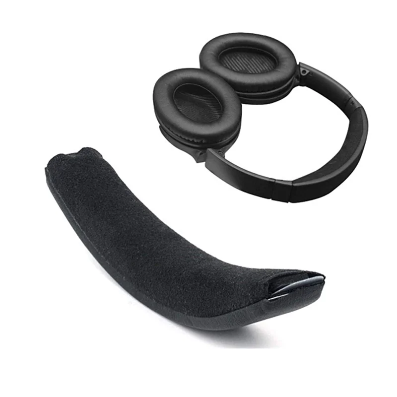 Wymiana opaska na głowę opaska na głowę zestaw naprawczy pokrywa dla Bose QC25 QC35 słuchawki przenośne słuchawki Audio opaska z pianki Memory Black