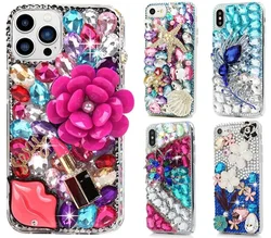 Bling Rhinestone Case For iPhone 17 Pro Max Air 16 Plus 15 14 Samsung Galaxy S26 Ultra S25 Plus S24 Case Cover Phone Shell Bag