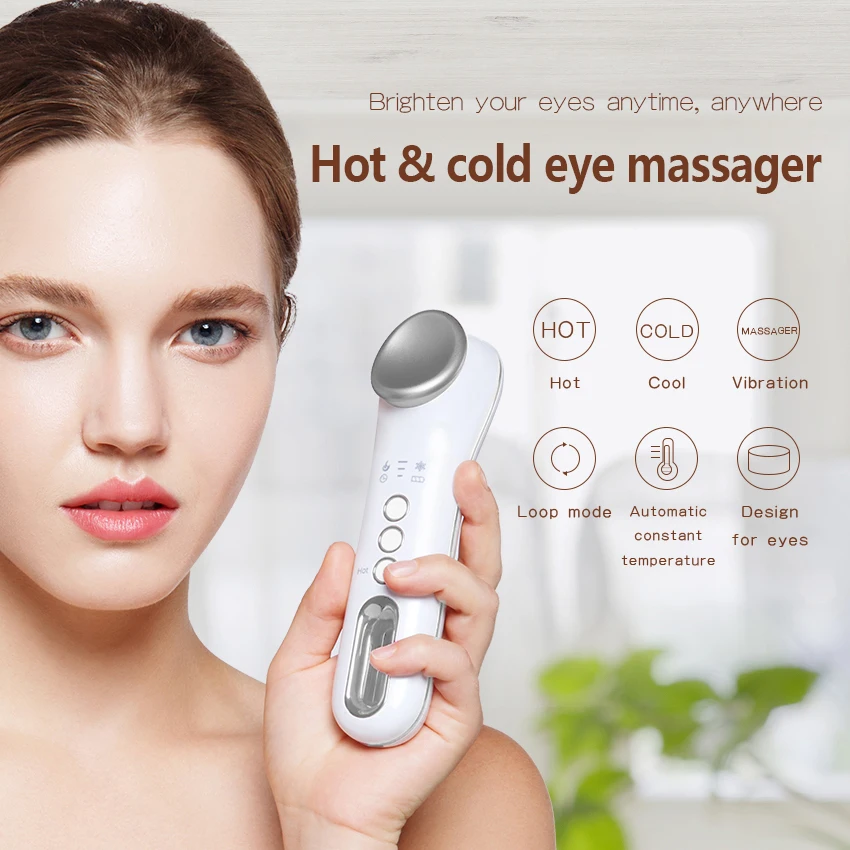 TinWong Heated Hot and Cold Eye Massager Wand Vibrating Massage Electric Wand for Dark Circles and Eye Puffiness Relive Fatigue.