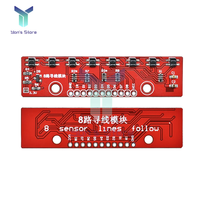 Modulo sensore di tracciamento a infrarossi a 8 canali IR barriera linea sensore di tracciamento modulo di rilevamento scheda fai da te per Arduino