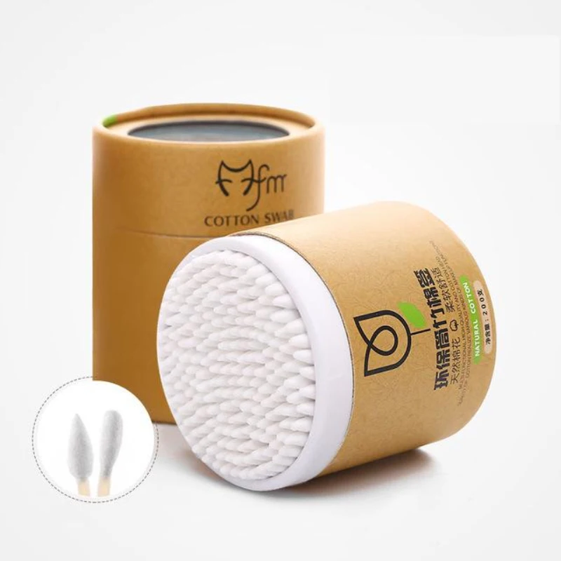 200pcs/Box Double Head Cotton Swab Nose Ears Cleaning Health Care Tools Disposable Buds Cotton Soft Women Makeup Cotton