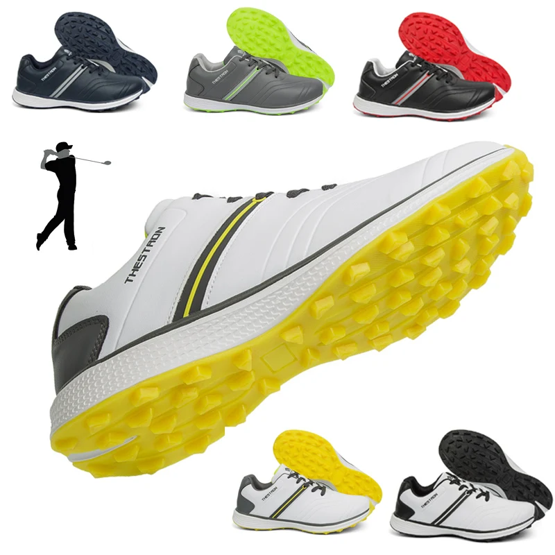 

Waterproof Golf Shoes Man Professional Golf Sneakers Spikeless Leather Golf Sports Shoes for Men Golfer Sneaker Gym Turf Walking