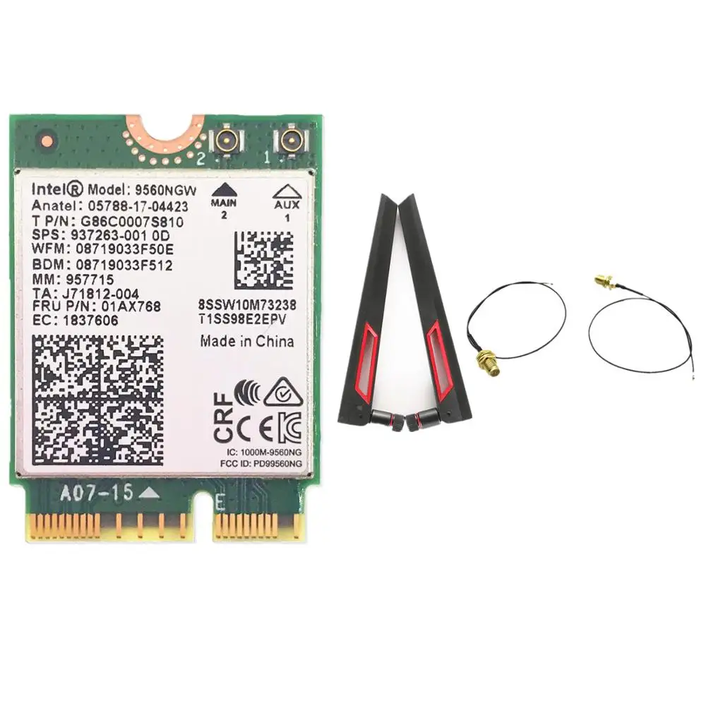 With AC88U 8dbi Dual Band Antennas for Intel 9560NGW 1730Mbps Fit for Bluetooth 5.0 Card