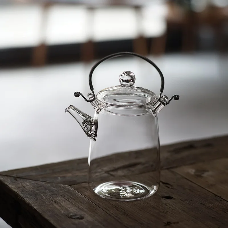 Japanese Handmade Heat Resistant Glass Teapot Household Transparent Beam Teapots With Filter Kung Fu Tea Making Tea Pot