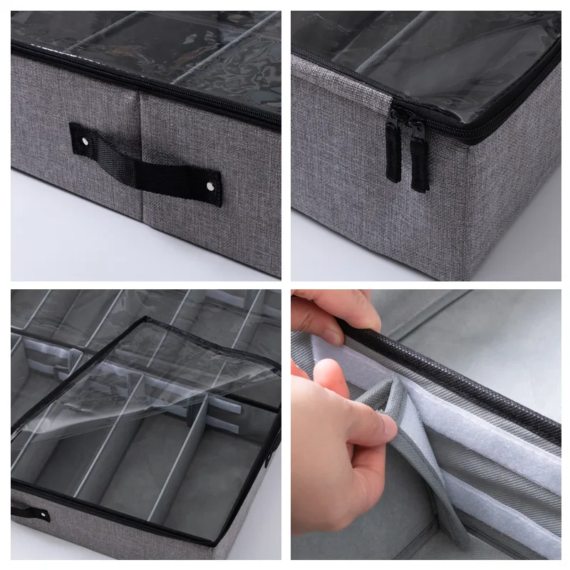 Transparent Storage Box Shoe Storage Box Anti-oxidation Boots Shoe Cabinet Drawer Type Foldable Box Under-bed Storage Box Simple