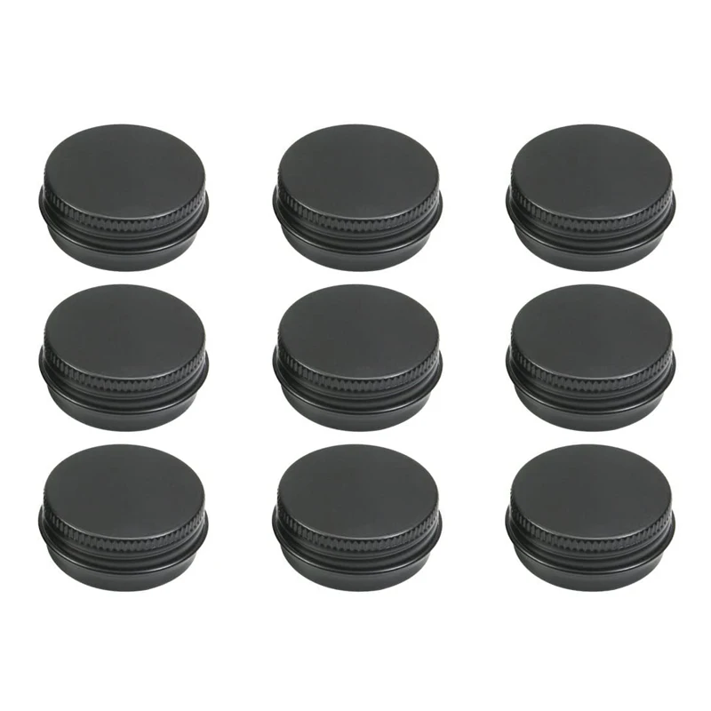 

200pcs 10g Black Aluminum Jars 10ml Metal Container With Screw Top Empty Sample Cosmetic Candle Travel Tins