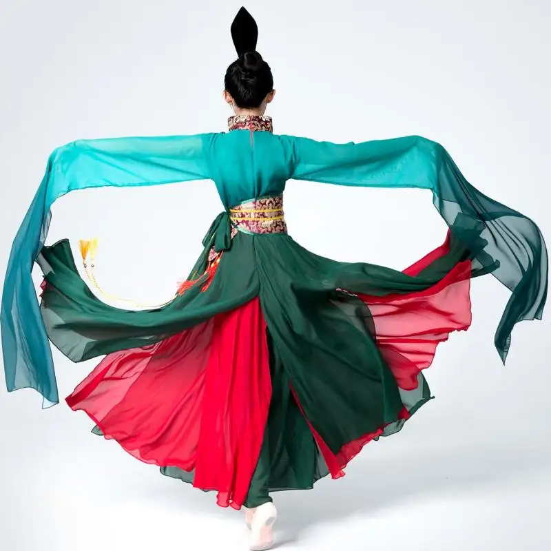 Women\' Dance Costume Ancient Costume han Costume Chinese Style National Classical Dance Elegant Water sleeve Performance Costume